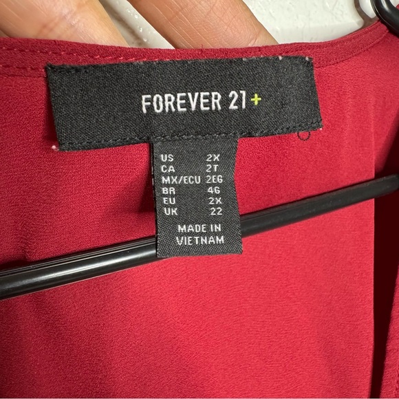 Forever 21 Plus Red Y2K Bell sleeve Baby doll top Fairy core Women Plus sz 2X - Picture 6 of 7